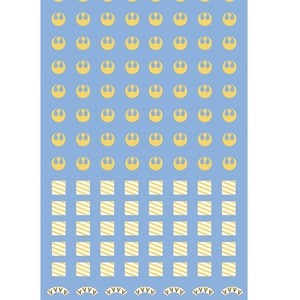 Decals for Star Wars Legion - Gold Squadron (metallic) Helmets