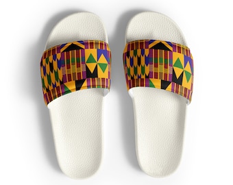 Kente 001 Chanclas de mujer (blanco)