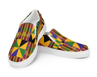 Kente 001 Men’s slip-on canvas shoes