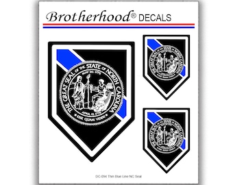 Thin Blue Line North Carolina Seal Decals Pack Of Two