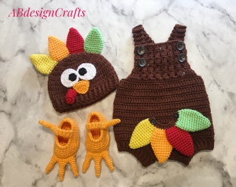 turkey crochet baby outfit