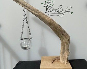 Tealight holder, candle holder, driftwood