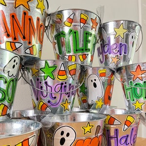 Hand Painted Boo Bucket | Halloween Bucket | Trick or Treat Bucket | Trick or Treat Basket | Personalized Halloween Basket