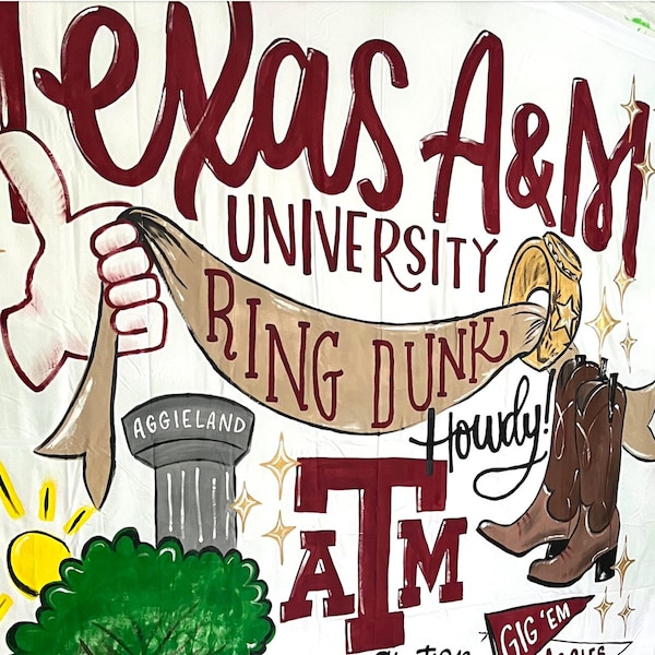 Aggie Ring Dunk Banner | Mobile Mural | Ring Dunk Photo Op | Ring Dunk Backdrop