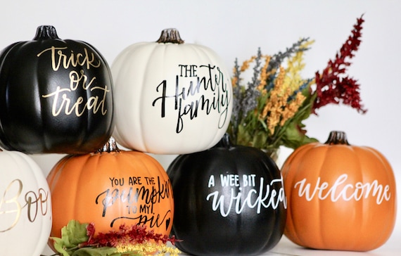 Hand Lettered Decorative Pumpkins