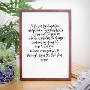 Hand Lettered Prayer | Digital Download | Compline | Book of Common Prayer
