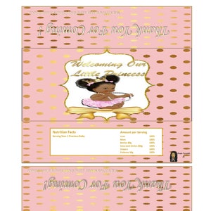 Custom Candy Bar Wrappers-  Candy Bar Labels-  Little Princess -  ** *Instant Download ***