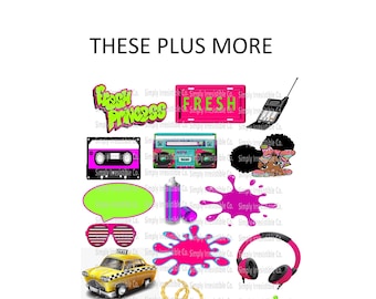 Photo Booth Party Props- Printable- INSTANT Download- Fresh Princess Theme- NON PERSONALIZED