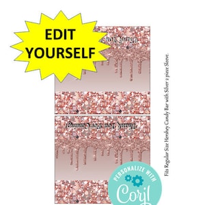 EDIT YOURSELF ***Candy Bar Wrapper- Rose gold