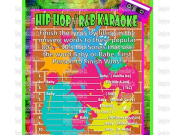 Custom Party Table Top Sign Baby Shower Game Hip Hop R B Etsy Uk