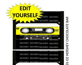 EDIT YOURSELF ***Candy Bar Wrapper- CASSETTE