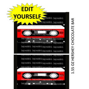 EDIT YOURSELF ***Candy Bar Wrapper- CASSETTE