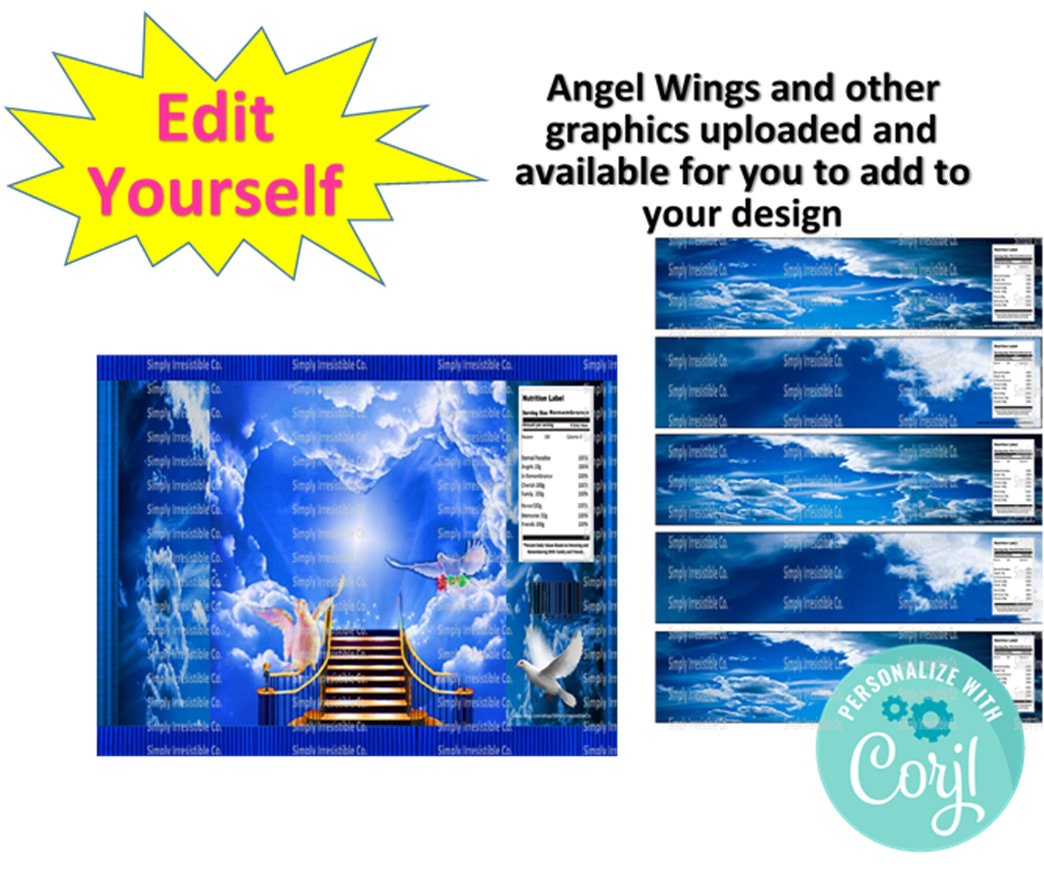 EDIT YOURSELF ***Memorial Chip Bag & Water Label Instant Download