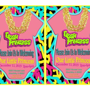 Convites personalizados para festas/cartões de agradecimento - Anúncios de nascimento - Tema Fresh Princess