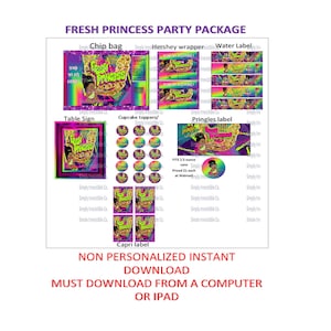 Baby Shower  Bundle  - 90&#39;S Hip Hopss *** INSTANT DOWNLOAD ***NONPERSONALIZED