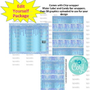 EDIT YOURSELF **** Package- Chip , Water & Candy Bar Wrapper ***INSTANT Download