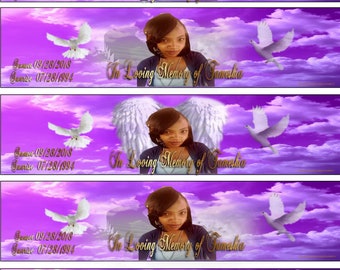 Custom Water Bottle Labels-  In Memory of - Remembrance- Rest In Heaven- Funeral -Heavenly-DIGITAL DOWNLOAD