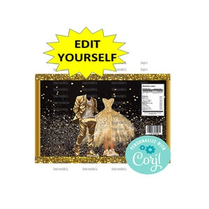 EDIT YOURSELF **** Custom Chip Bags-  Personalized Favor Bag- Party Bag-  Candy Bag- Popcorn Bag  ***INSTANT Download