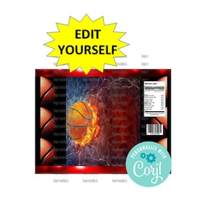 EDIT YOURSELF **** Custom Chip Bags-  Personalized Favor Bag- Party Bag-  Candy Bag- Popcorn Bag  ***INSTANT Download