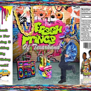 Spersonalizowane torebki na chipsy „Fresh Prince”: spersonalizowany upominek na imprezę (plik cyfrowy)