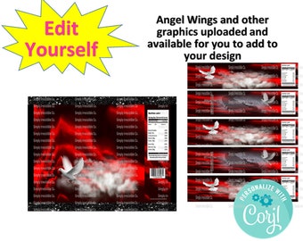 EDIT YOURSELF ***Memorial Chip Bag & Water Label Instant Download