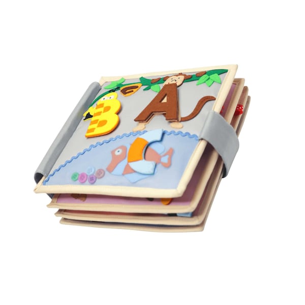 Quiet Book ab 3. Geburtstag Geschenk personalisiert Quiet Book Montessori Spielzeug Buchstaben lernen ABC Quiet Book