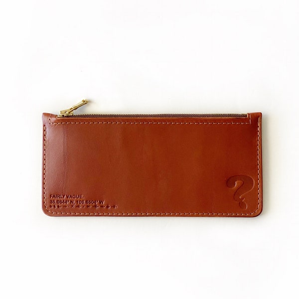 Leather Clutch Style Zipper Wallet Brown Leather Women's Zipper Wallet