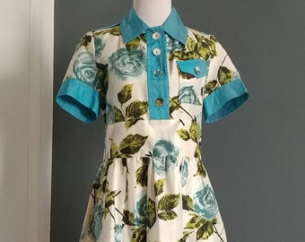 Vintage 70s silk floral cocktail dress, fit size XS-S