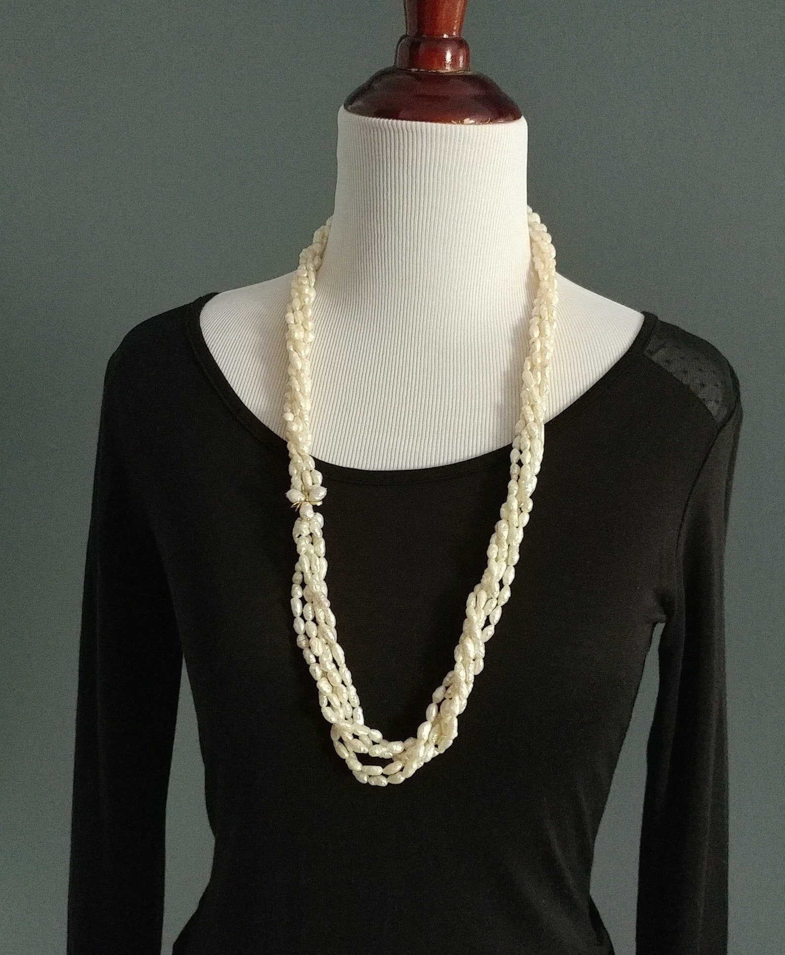 Vintage 5 Strand Pearl Necklace Etsy