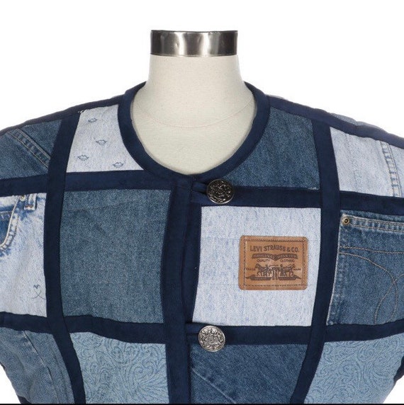 One of a kind Quilted patchwork denim overshirt - image 2