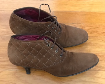 Scarpe in pelle scamosciata trapuntata oxford di Eric Javits