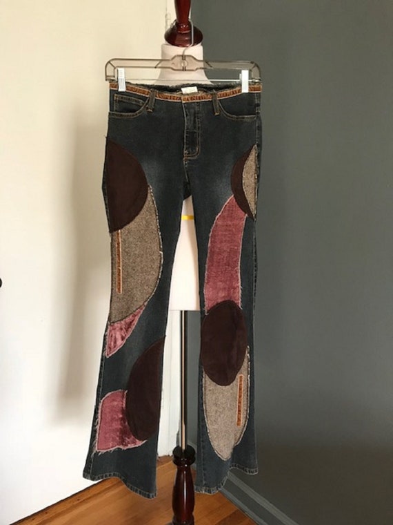 Vintage patchwork flare jeans