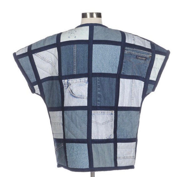 One of a kind Quilted patchwork denim overshirt - image 3
