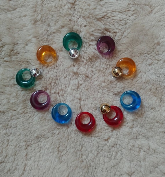 Vintage 80s interchangeable doorknocker earrings(5