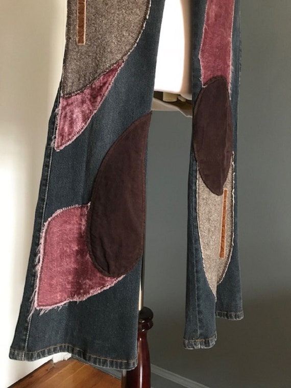 Vintage patchwork flare jeans - image 5
