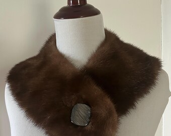 Vintage mink/fur brown collar scarf