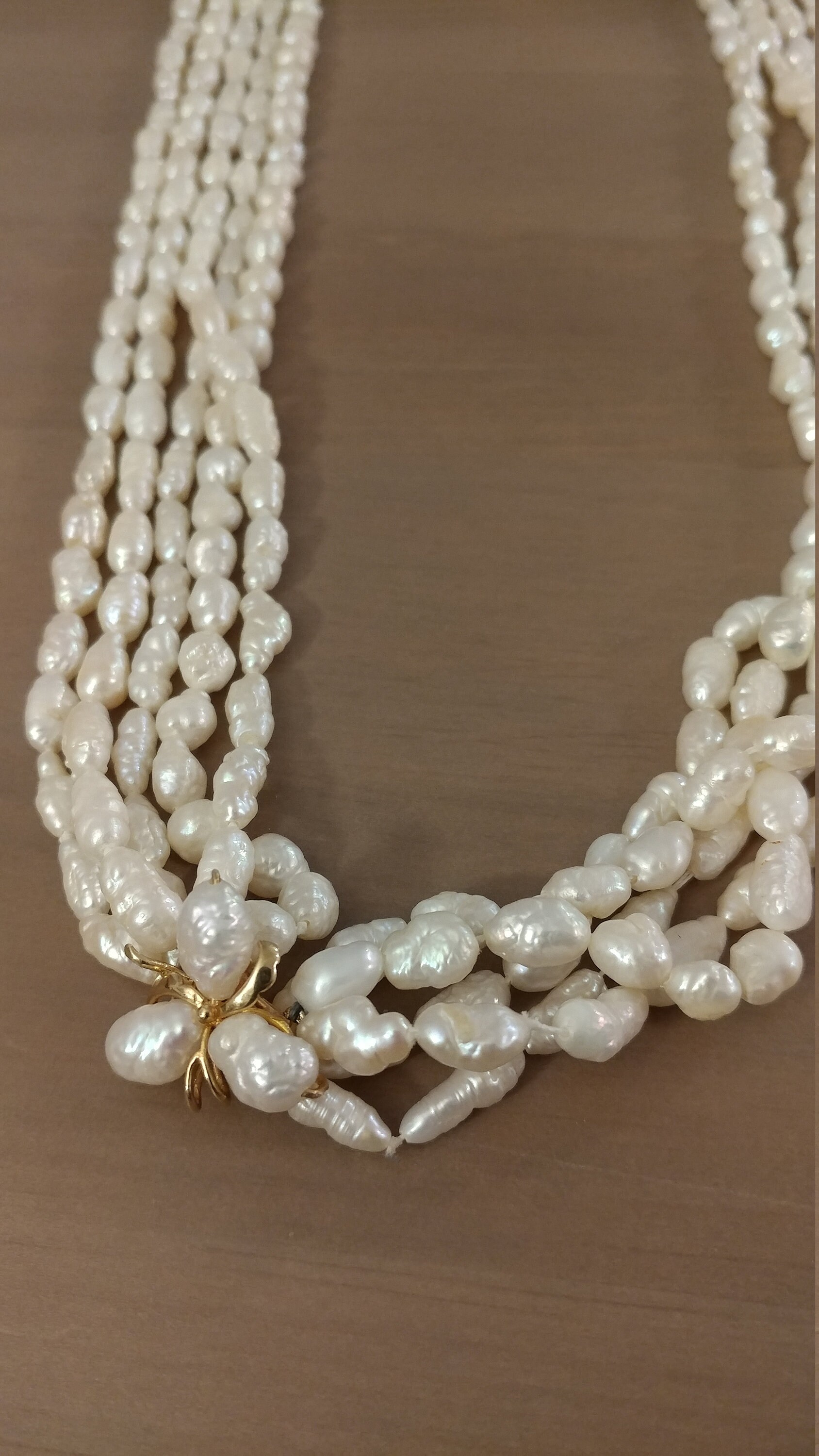 Vintage 5 Strand Pearl Necklace Etsy