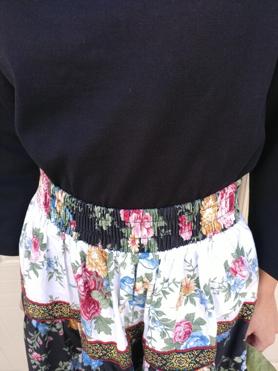 Vintage floral elastic skirt, fit XS-S - image 3