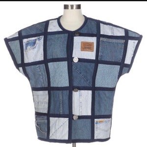 One of a kind Quilted patchwork denim overshirt