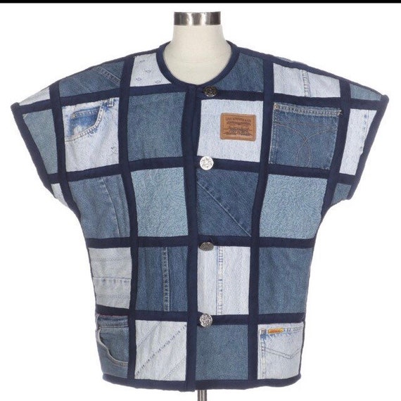 One of a kind Quilted patchwork denim overshirt - image 1