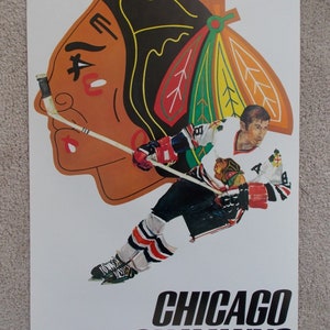 Vintage NHL Chicago Black Hawks reproduction Print / Poster &quot;ORIGINAL SIX&quot;