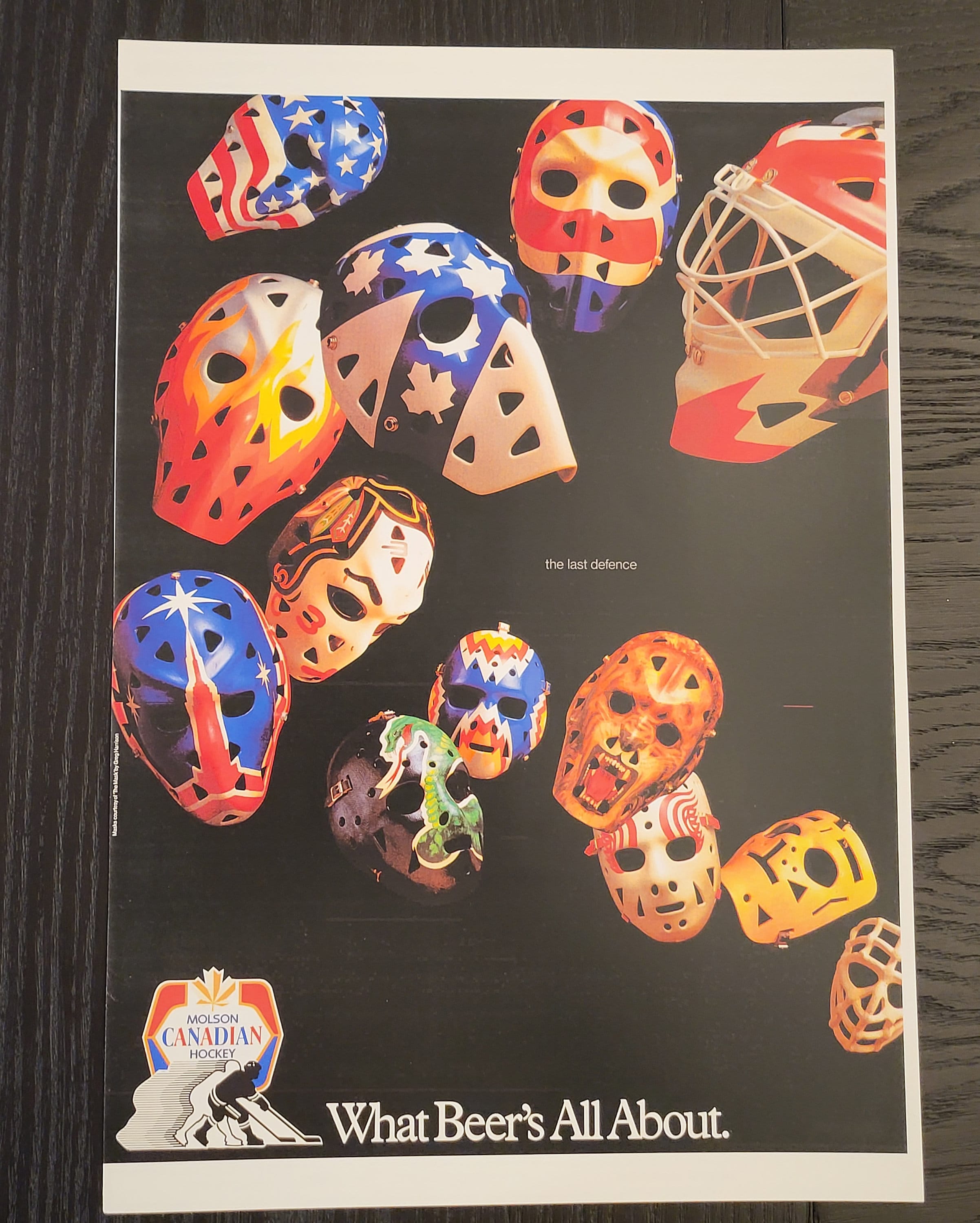 Vintage Molson Advertising Goalie Masks of the 1970s. Its a