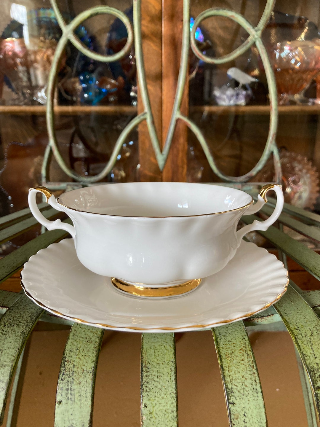 Royal Albert Cream Soup Bowl and Under Plate. 6.25 Inches Wide