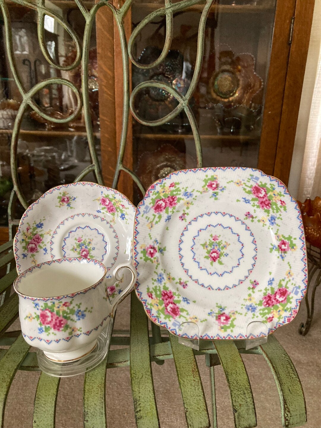 Royal Albert Petit Point Trio. Cup, Saucer 6.25 Inches Plate  