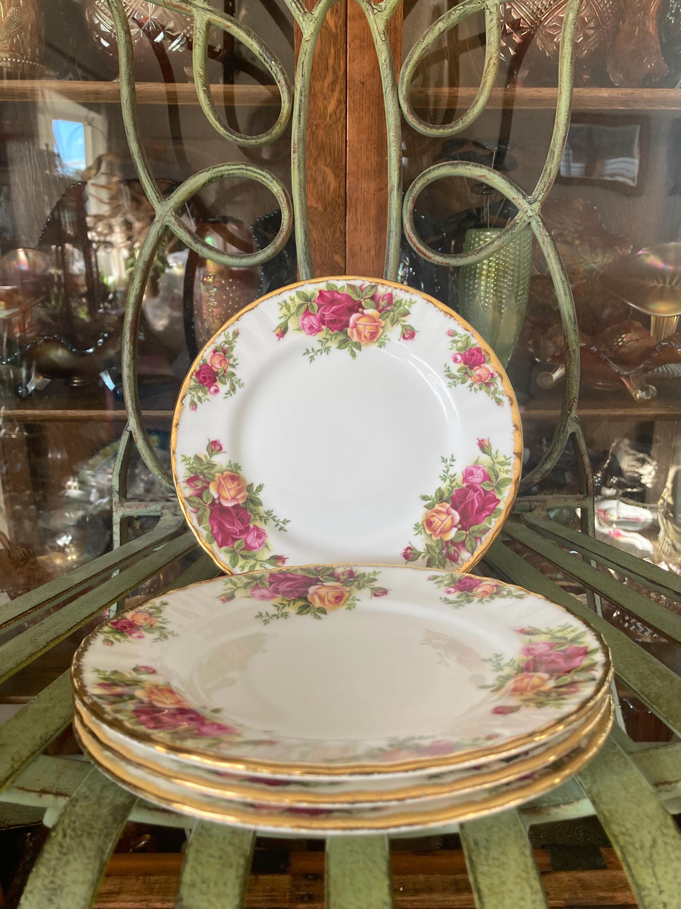 Royal Albert Old Country Roses Dessert Plates. Set of 4. 7 Inches
