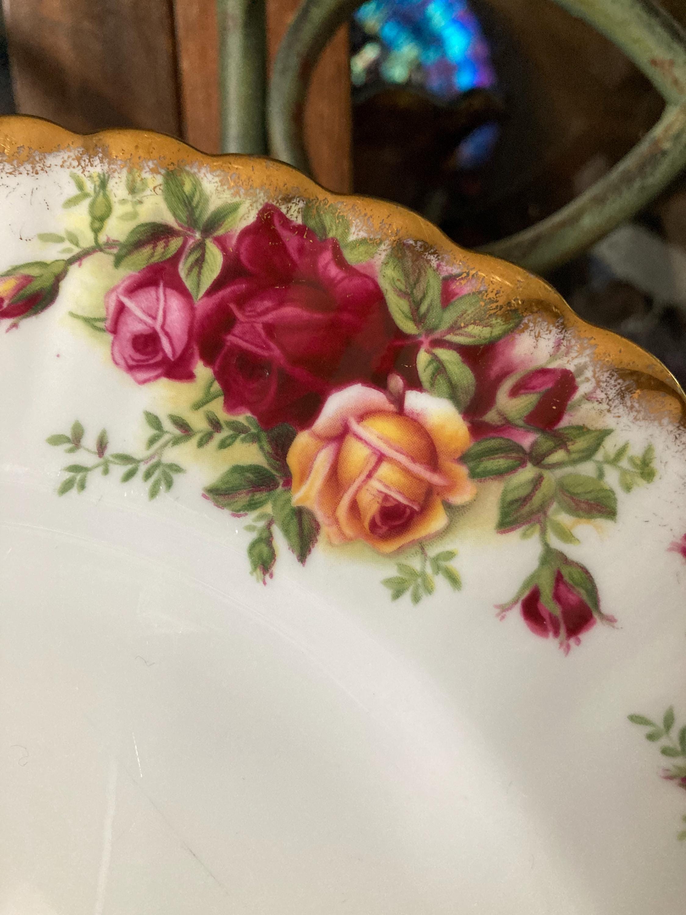 M♦美品　 　 OldCountryRoses 　プレート Royal Albert Old Country Roses Luncheon Plates. Set of 2. 9.25
