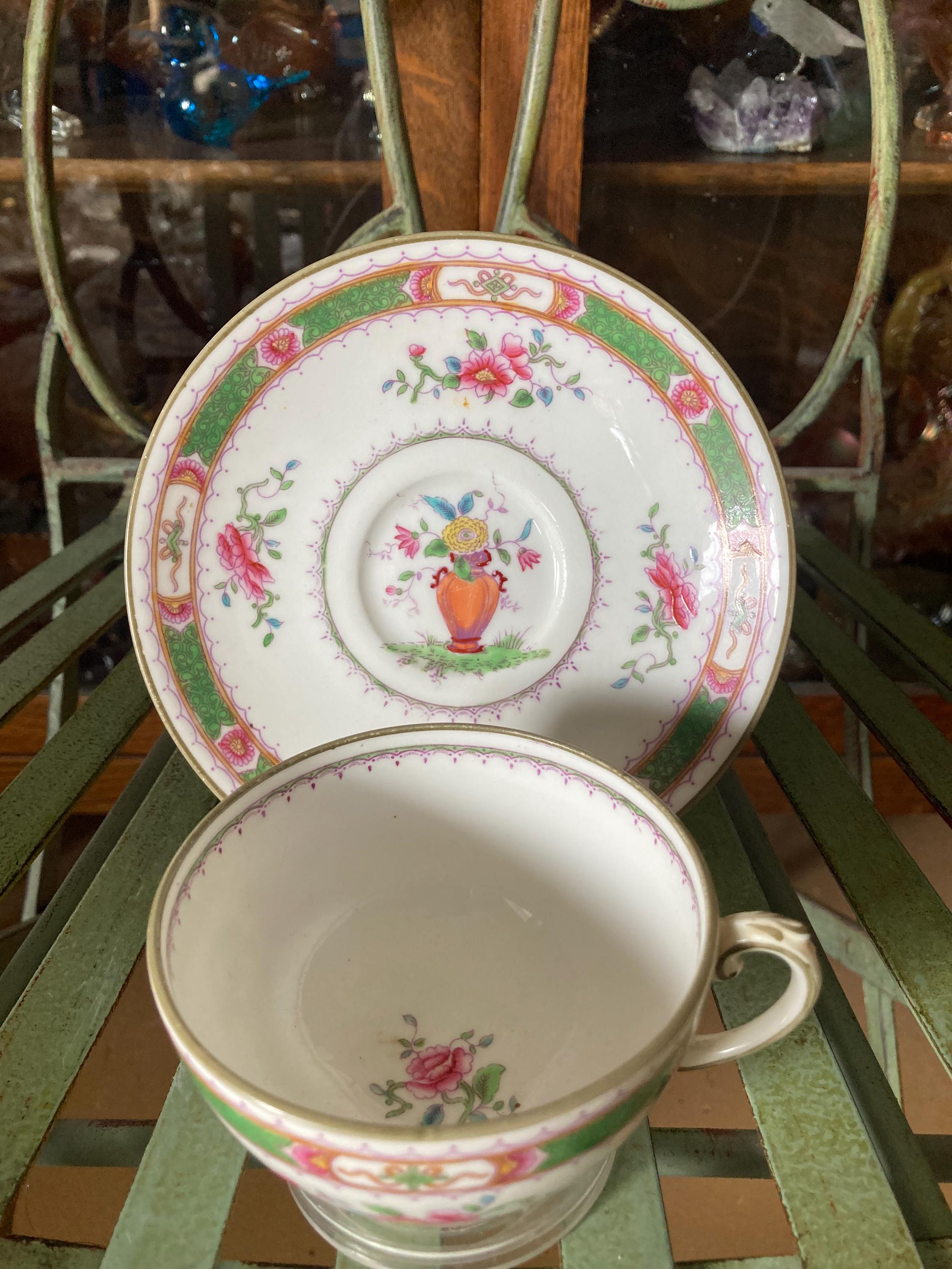 Coalport French Noble Teacups and Saucers. Set of 3. Produced in