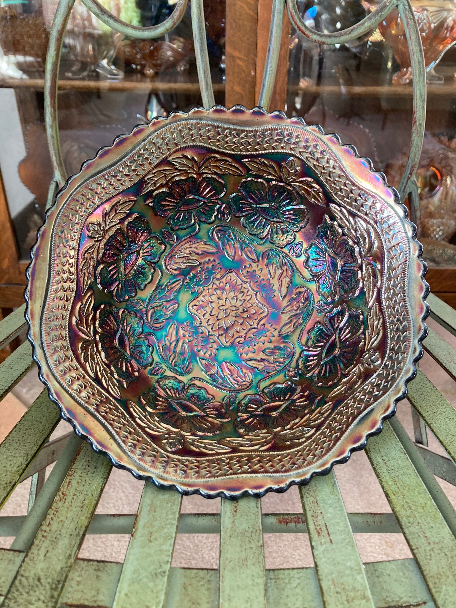 Fenton社 オ-ルドフェントン カーニバル 花瓶 USA Fenton社 オ-ルドフェントン カーニバル 花瓶 USA Galerie Sonorite