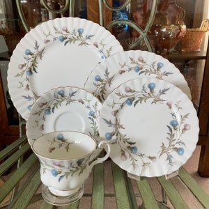 Royal Albert Brigadoon 5 Piece Place Setting. Produced in England 1963 to 2001.