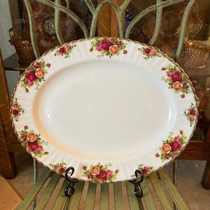 Royal Albert Old Country Roses Large  Platter. 15 inches by 12 inches. Produced in England 1962.